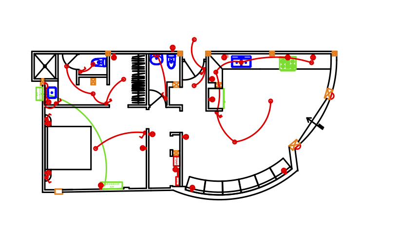 Apartment plan below pergola
