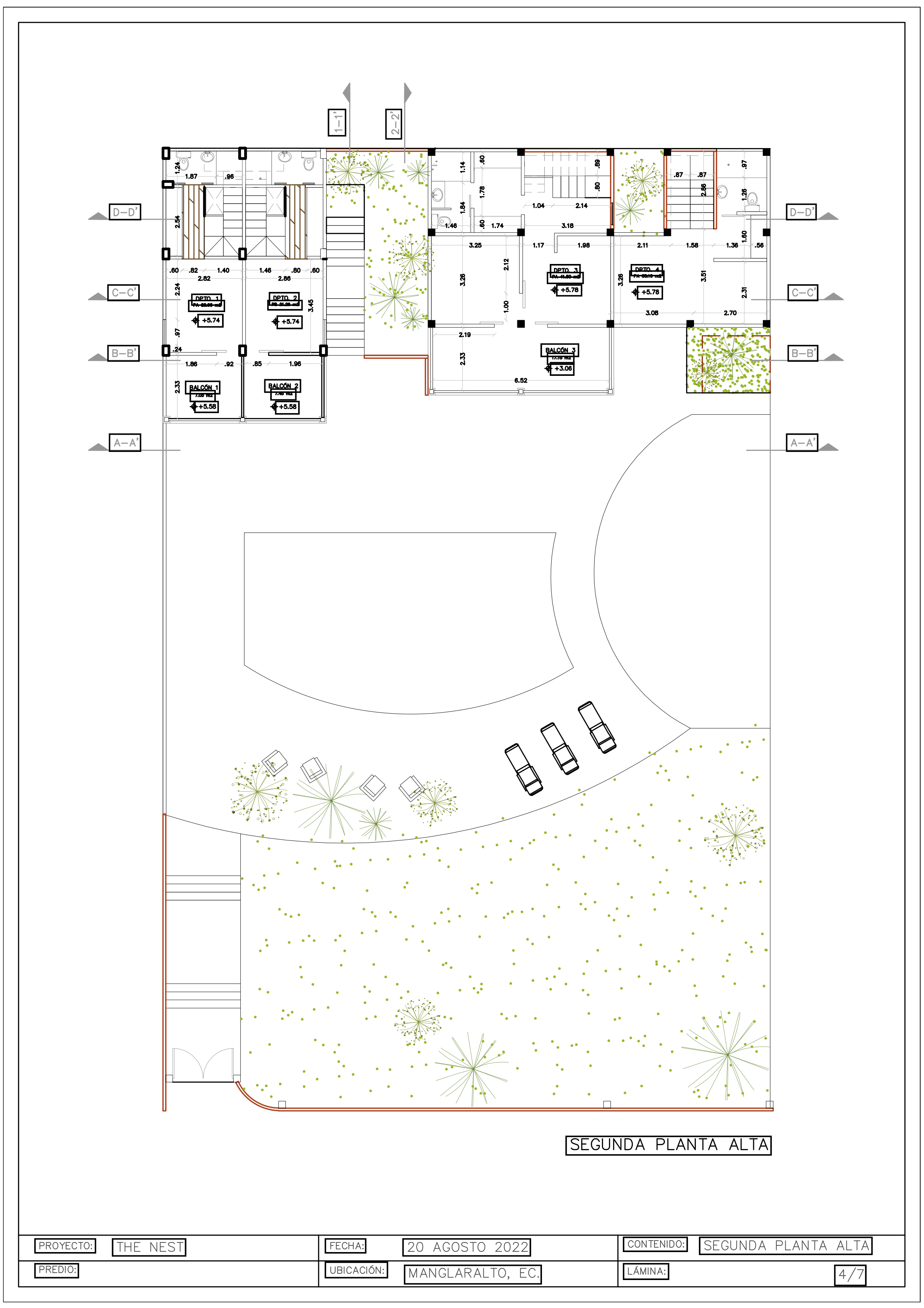 Segunda Planta Alta (second upper floor) architectural plan