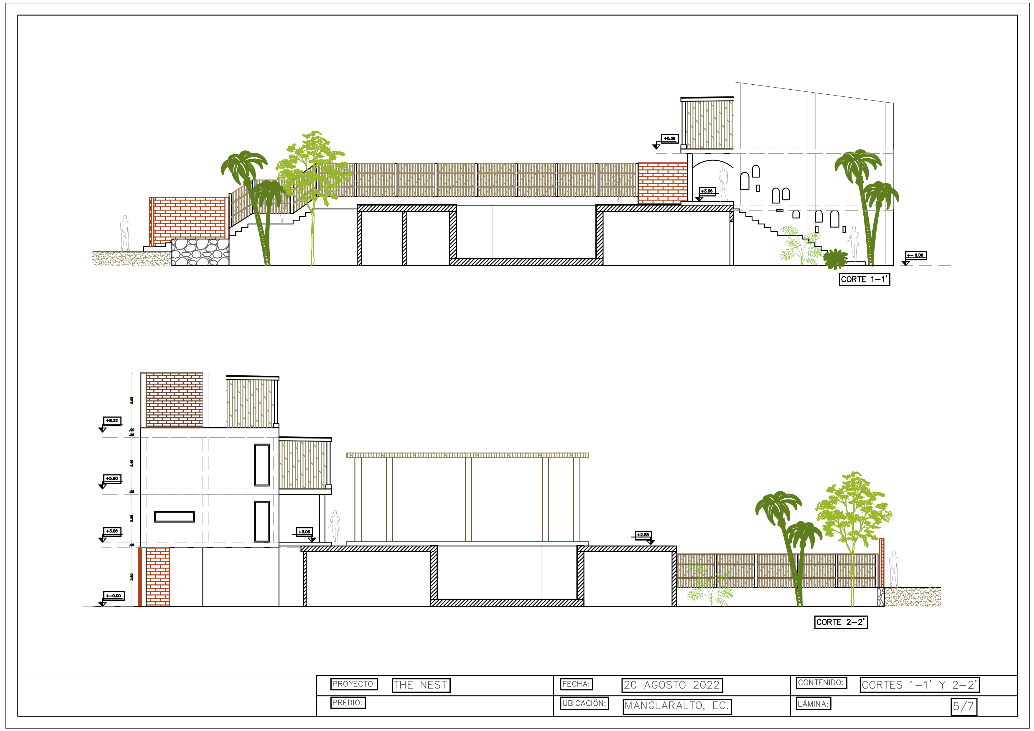 Corte 2-2 architectural plan